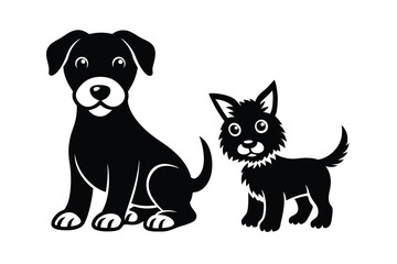 cute-cartoon-puppy-and-dog-illustraton