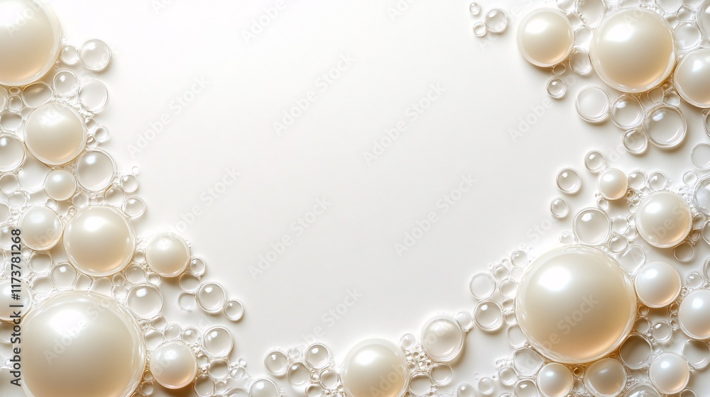 Aufkleber bubbles and pearls on a smooth surface create a serene artistic design