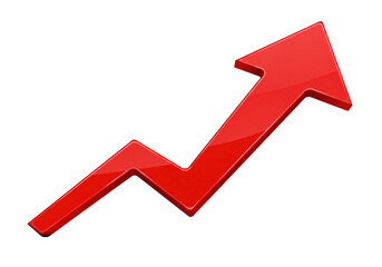 Red Up Arrow Icons Business Illustration isolated on transparent background, png.