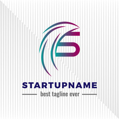 Vortex combined with initial letter logo design