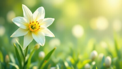 white narcissus in the garden