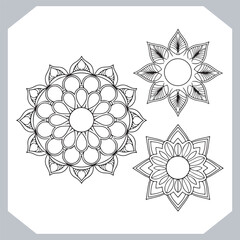 Minimal Mandala Silhouettes Beautiful Vector Logotype Designs