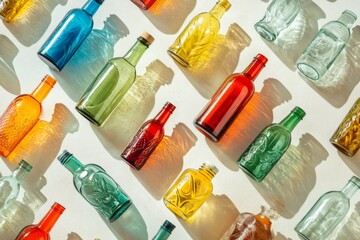 Colorful Glass Bottles Display