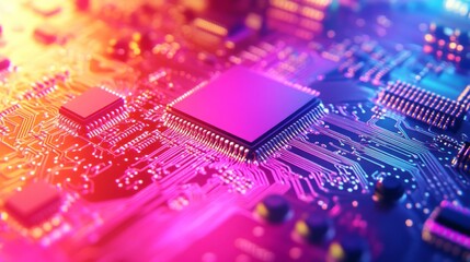 Close-Up of High-Tech Circuit Board Detail