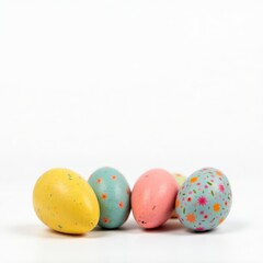 colorful eggs on a white background