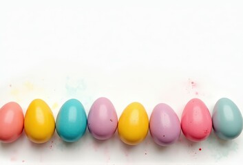 colorful eggs on a white background