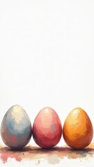 colorful eggs on a white background