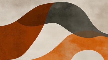 Obraz premium Modern style abstract background in earth tones and simple shapes in brown and gray colors