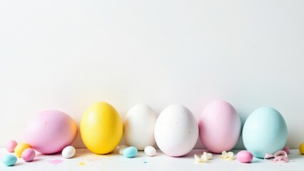 colorful eggs on a white background