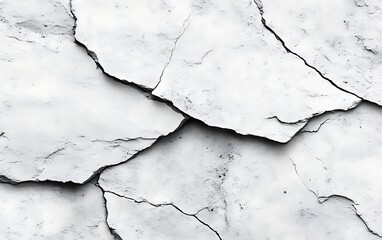 Obraz premium Cracked white textured surface.
