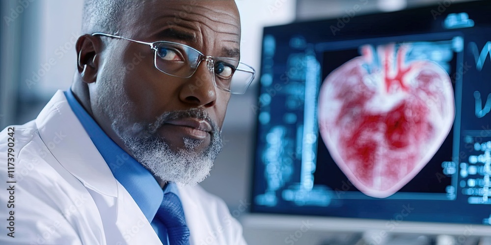 Canvas Prints cardiologist analyzing heart scan
