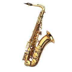 saxophone full  shot on white background