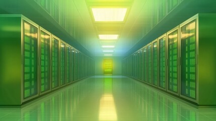 Futuristic Data Center with Renewable Energy Solutions