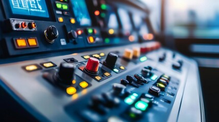 Futuristic Transportation Hub Control Panel View