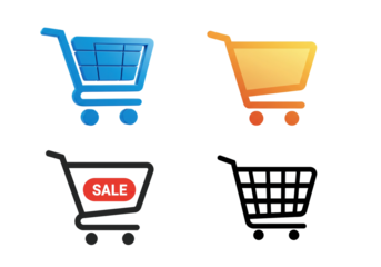 Shopping trolley cart icon set. shopping cart symbol, shop and sale, vector illustration. Internet shop buy logo symbol sign, isolated on transparent background, png.