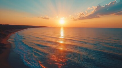 Sunset over Ocean Coastline