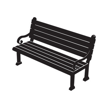 recommend clip art: park bench silhouette, black and white silhouette, vector and illustration