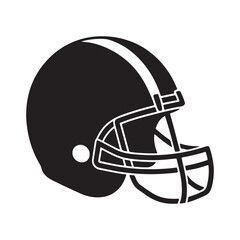 Fototapeta premium American football helmet silhouette, black and white silhouette, vector and illustration