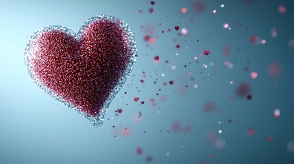 Obraz premium A Sparkling Heart: Valentine's Day Digital Art