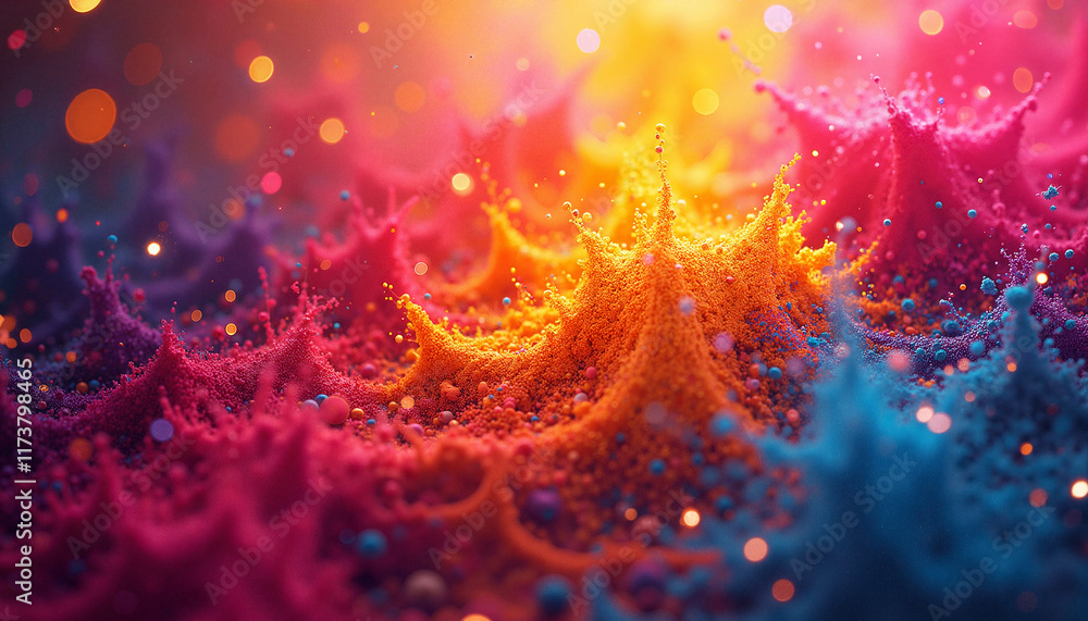 Poster abstract colorful wave patterns with soft glow