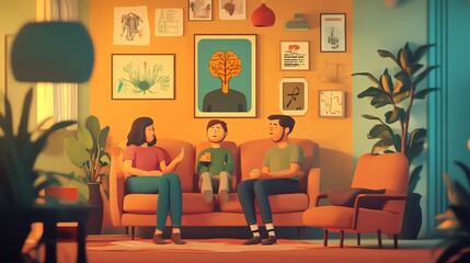 Educational diagram showcasing Mental Health with step-by-step visual guidance--ar 16:9