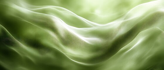 Obraz premium Abstract green fabric waves.