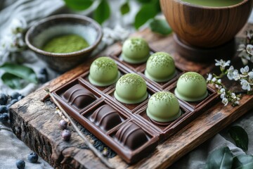 Matcha Green Tea Chocolates and Dark Chocolate Assortment