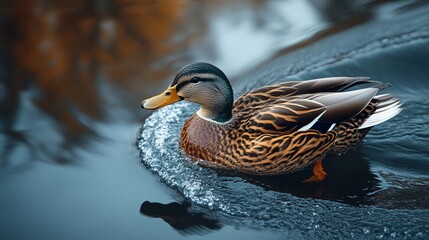 Obraz premium Serene Mallard Duck on Calm Water
