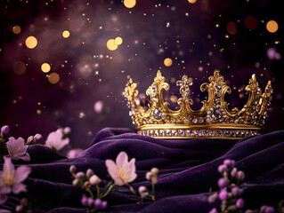 Romantic style fantasy crown with flowers and other fine details.