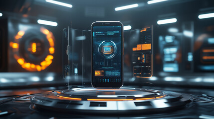 Futuristic Smartphone Interface: Holographic Display  