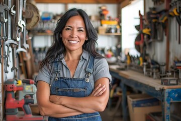 Latina Entrepreneur at Hardware Store