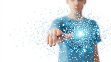 Obraz premium Digital Connection: Exploring the boundless realm of interconnected data and information through innovative technology.