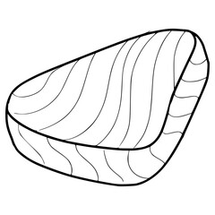 tuna meat illustration hand drawn outline vector