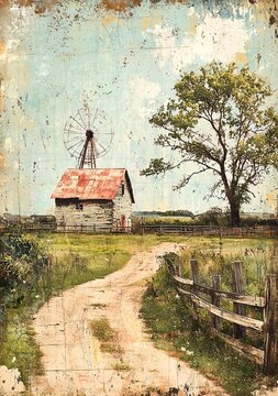 Farmhouse Junk Journal Papers Farm Shabby Chic Pages Paper Crafting Digital Farmland Collage Sheet