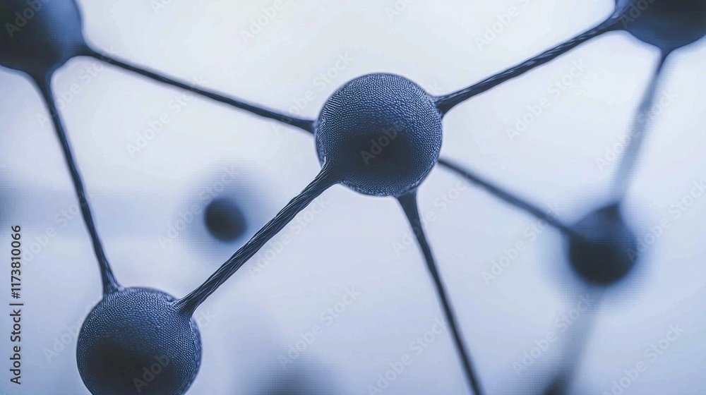 Aufkleber microscopic molecular structure: a close-up view of interconnected atoms