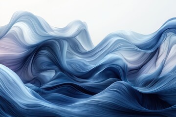 Obraz premium A serene, abstract wave-like formation of soft blue hues, evoking a sense of calm and fluidity.