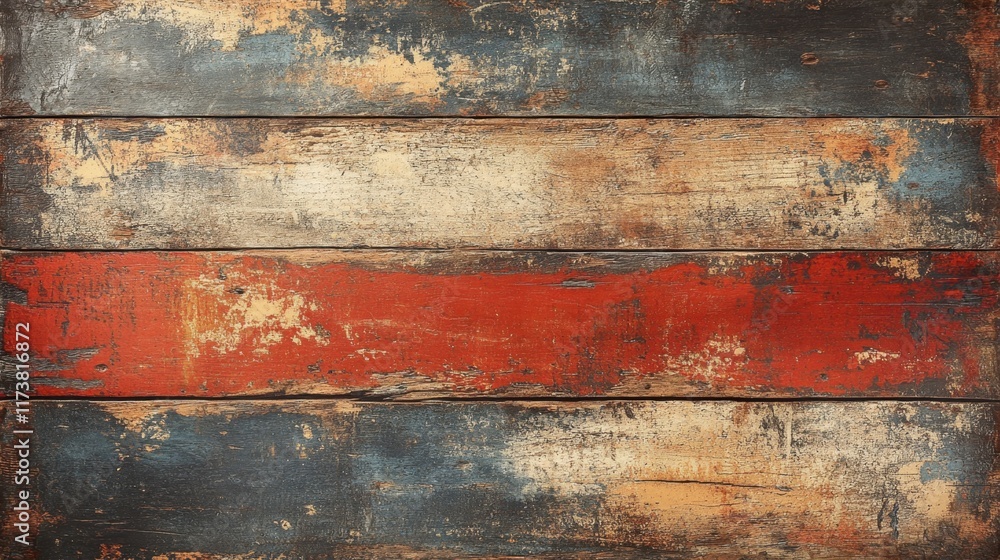 Aufkleber rustic wooden planks with faded patriotic colors creating a striking backdrop for creative projects 