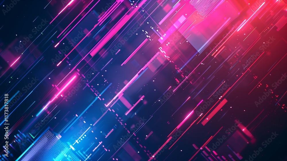 Aufkleber abstract background with technology theme like circuits and neon lights