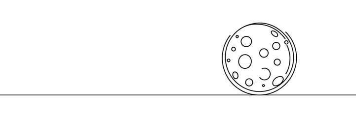 crescent full moon single one continuous line illustration design.