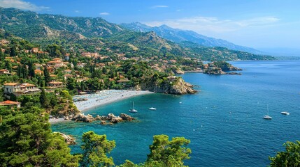 Obraz premium Coastal Paradise: Italian Riviera's Scenic Beauty