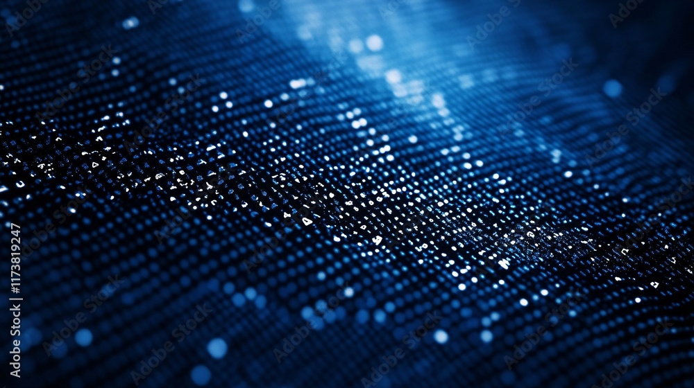 Aufkleber abstract digital background with shimmering blue data flows.