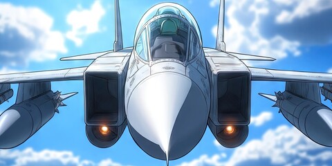 2D animation military jet -