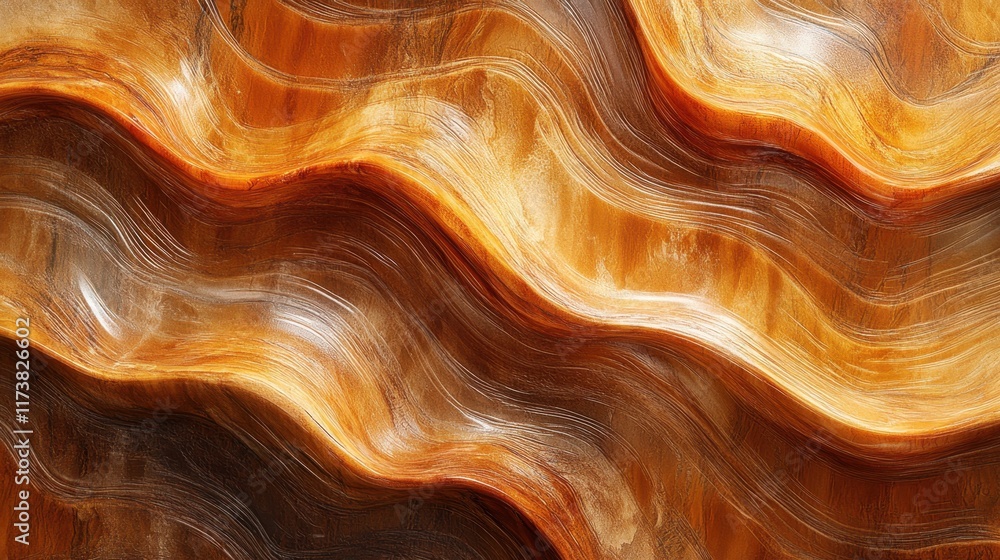 Poster dynamic warm hues create a mesmerizing flow reminiscent of wind-swept dunes under the golden glow of