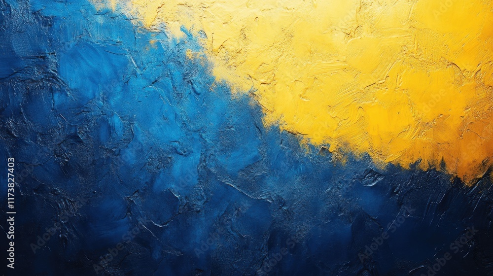 Poster bold splashes of blue and yellow create a vibrant abstract artwork reflecting emotion and contrast i