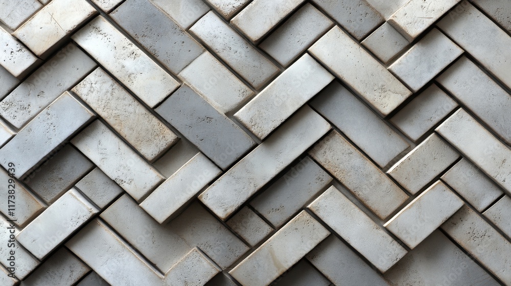 Poster intricate geometric patterns created by interlocking light-colored tiles in a modern design setting.