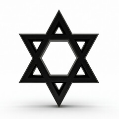 Star of David in black iron sign of the Jewish faith