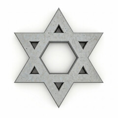 Star of David made of concrete, a sign of the Jewish faith
