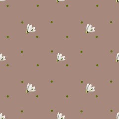 Delicate snowdrop pattern in watercolor for seamless textile and packaging design