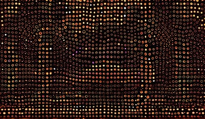 Obraz premium A mesmerizing pattern of glowing, circular dots arranged