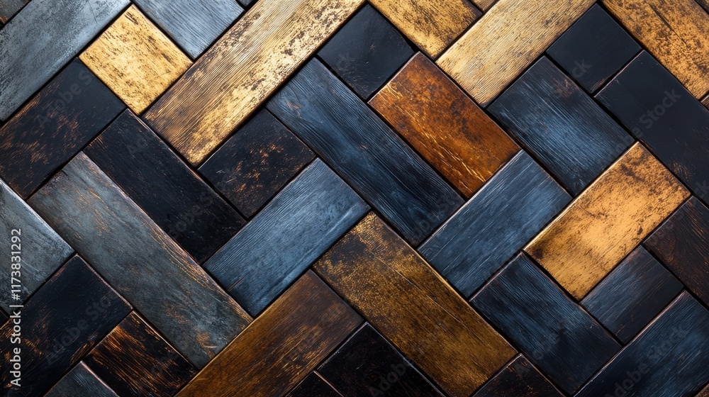 Poster Intricate patterns of dark and metallic hues create a stunning visual tapestry in a woven design that captivates the eye. Generative AI